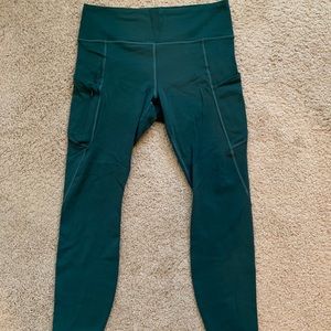blue/green pocketed leggings